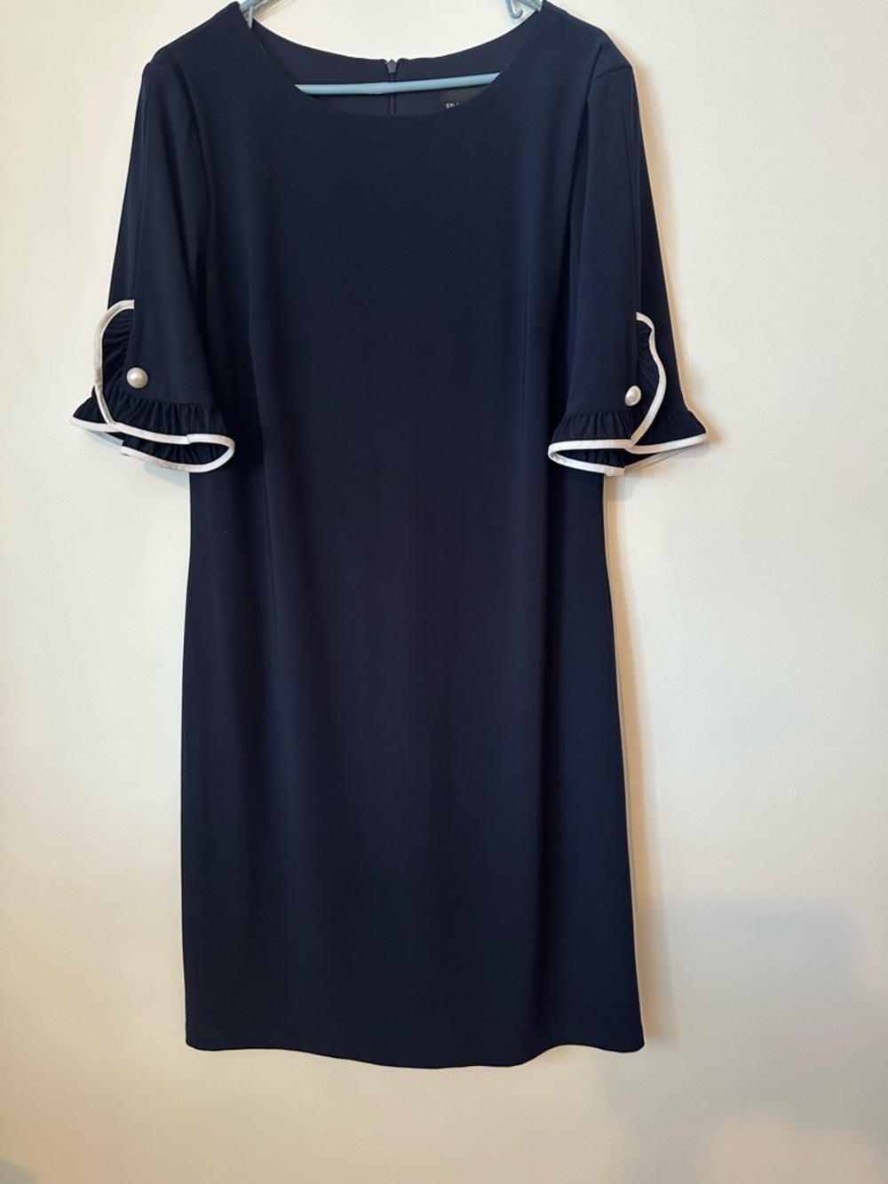 Frank Lyman Classic Navy Shift Dress with Contrast Trim